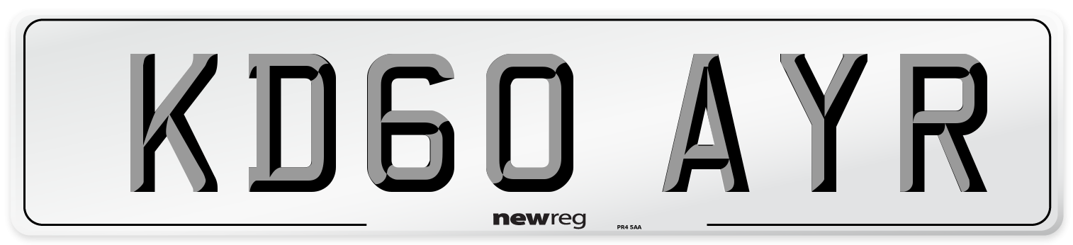 KD60 AYR Number Plate from New Reg